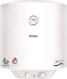 Milano Electric Water Heater Vertical, White, 50 Liter