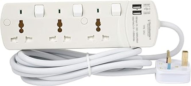Terminator Extension 3G/3M + 2 Usb Tpb 3Au Universal Socket W/Individual Switches