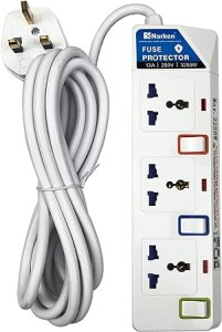 Narken E-Series Electric Universal Extension Cord 3 Socket 3 Meter