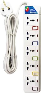 Narken E-Series Electric Universal Extension Cord 5 Socket 3 Meter