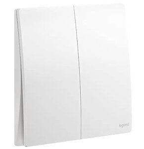 Legrand Mallia Senses 2 Gang 1 Way Switch White