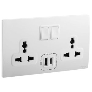 Switched Socket + USB A & C Type