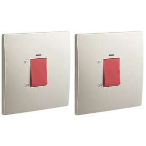 1 Gang Double Pole 45A Switch with LED Power Indicator Champagne