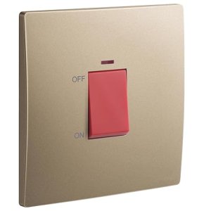 1 Gang Double Pole 45A Switch with LED Power Indicator  Dark Bronze