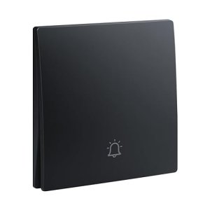 1 Gang Push Button 10A with Bell Marking Black