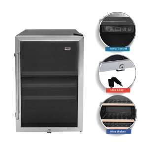 Nobel Bottle Chiller Black 130 Ltr Metal Shelves 54 Bottles Capacity NBC130