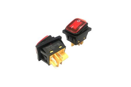30AMP ROCKER SWITCH ON OFF WATERPROOF 4 PIN RED WRS304-R