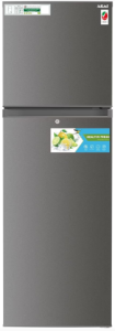 Akai 335Liters Double Door Top Mount Free Standing Total No Frost Refrigerator, R600a Refrigerant, 4 Stars ESMA Ratings, RFMA-S335WTA, Titanium