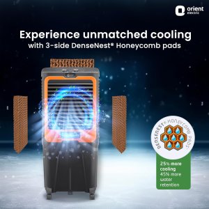 Orient Electric Ultimo Desert Air Cooler Grey And Orange (88L)
