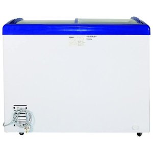 Nobel Sliding Door Freezer 258 Liters Curved Glass, White – NSC395