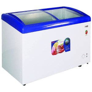 Nobel Sliding Door Freezer 258 Liters Curved Glass, White – NSC395