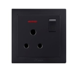 V-MAX 15A SOCKET WITH SWITCH-BLACK SERIES