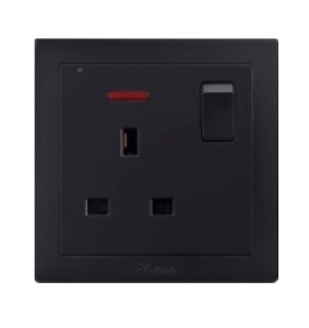 V-MAX 13A SOCKET WITH SWITCH-BLACK SERIES