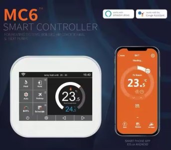 MC6-2FC1-W Smart WIFI Thermostat – For Air-conditioning,