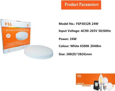 FSL LED Surfance Mounted Panel Light 3032R 24W (White 6500K)
