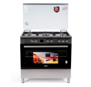 Terim 90X60 Combination Cooker, 5 gas burners, Stainless Steel, 1 Year Warranty