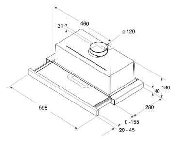 Indesit 60 cm Slider Cooker Hood, Stainless Steel
