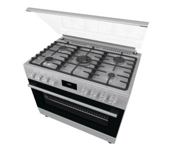 Gorenje 90 cm Freestanding Combination Cooker – 5-Burner Hob with Triple Ring Burner, 105L Oven
