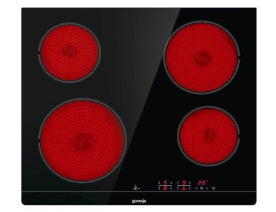 Gorenje 60 Cm Built In Ceramic Hob, Touch Control Operation, Stay Warm Function, Time And Pause Function,ECT641BSC