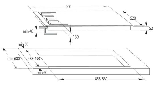 Gorenje 90 cm Built In Gas in Glass Hob, 5 Gas Burners, Cast Iron Pan Support, One Hand Ignition, Balck,GCW951B