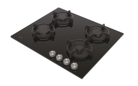Candy BI Hob 60cm Black, Gas on glass, 4 zones, Black, Tempered glass CVG6PX LPG